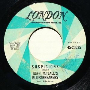 John Mayall's Bluesbreakers *Suspicions/Oh, Pretty Woman* 45 Vinyl 7" Record #3